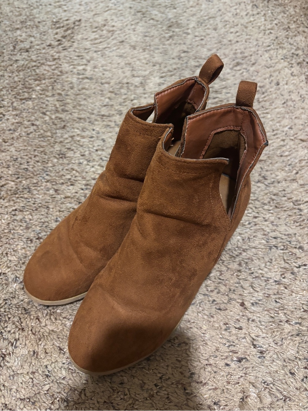 Shoes of Soul Brown Ankle Booties Women’s Size 7 Block Heel Pull-On Boots